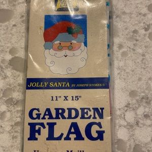 NWT Garden flag, 11”x15”, heavy duty nylon, Santa.